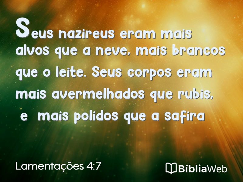 Lamentações 4:7 em imagem para compartilhar