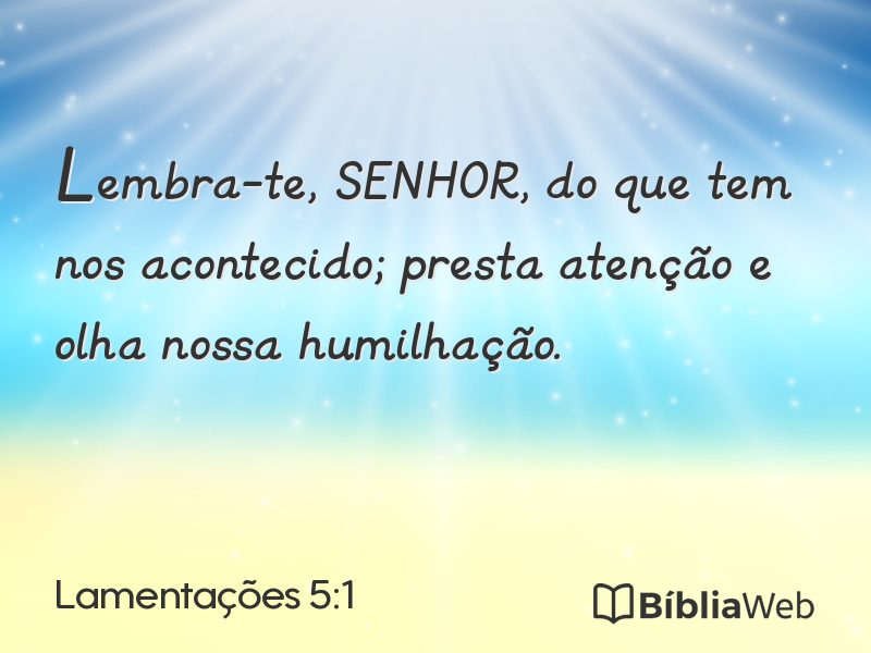 Lamentações 5:1 em imagem para compartilhar