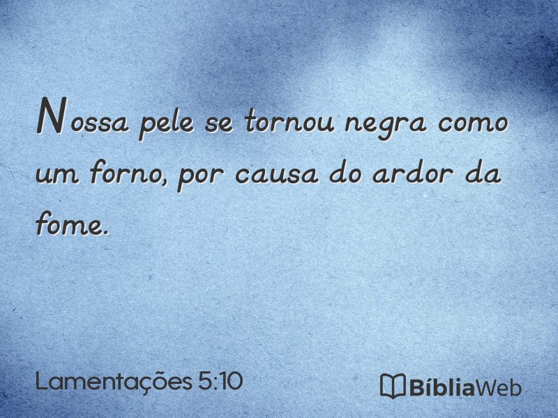 Lamentações 5:10 em imagem para compartilhar
