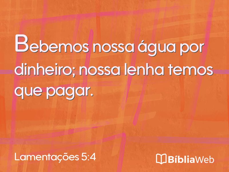 Lamentações 5:4 em imagem para compartilhar