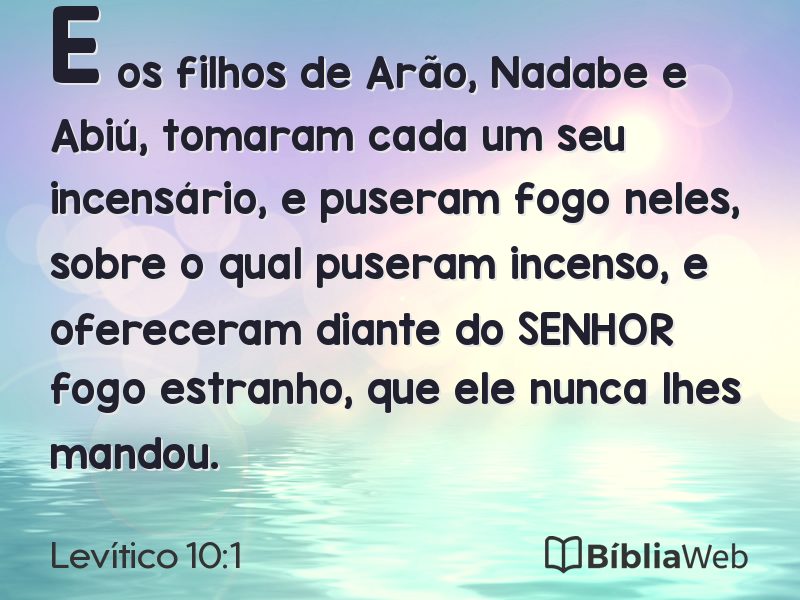 Levítico 10:1 em imagem para compartilhar