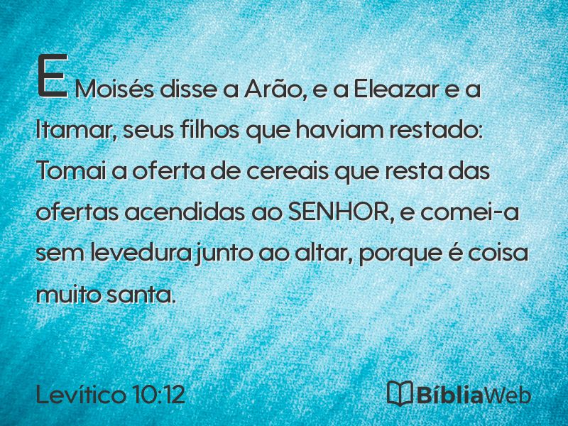 Levítico 10:12 em imagem para compartilhar