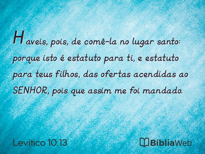 Levítico 10:13 em imagem para compartilhar