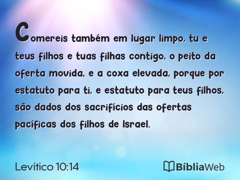 Levítico 10:14 em imagem para compartilhar