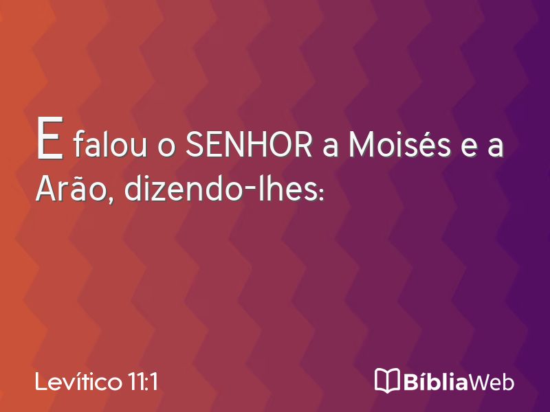 Levítico 11:1 em imagem para compartilhar