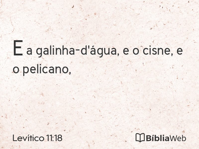 Levítico 11:18 em imagem para compartilhar