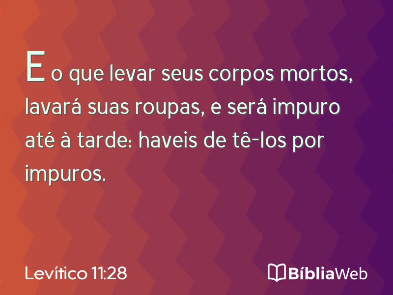 Levítico 11:28 em imagem para compartilhar