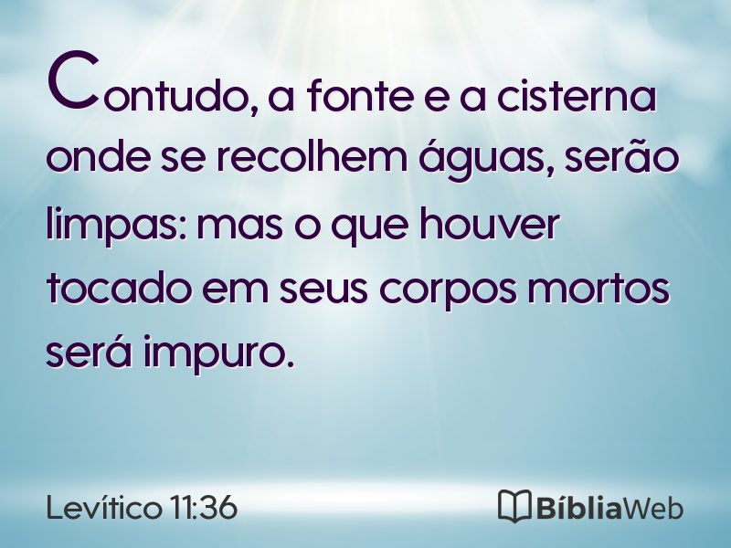 Levítico 11:36 em imagem para compartilhar