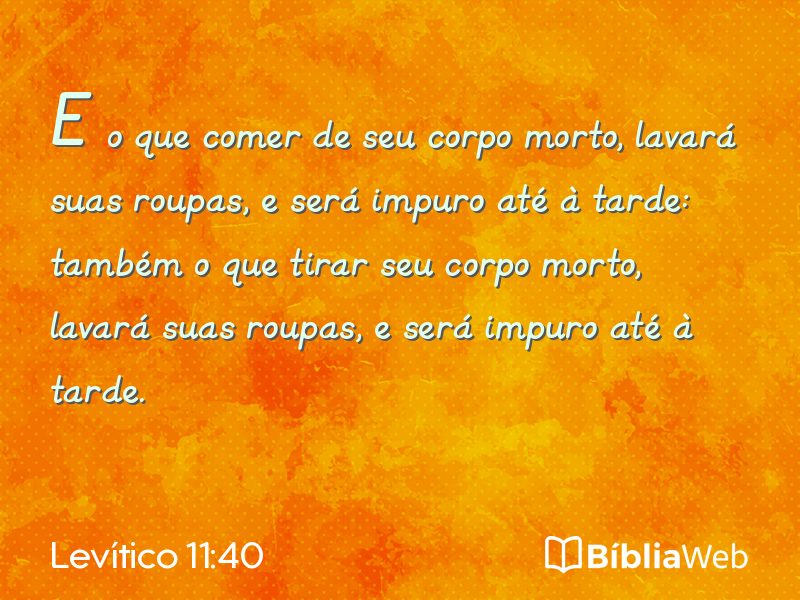 Levítico 11:40 em imagem para compartilhar