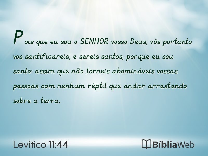 Levítico 11:44 em imagem para compartilhar