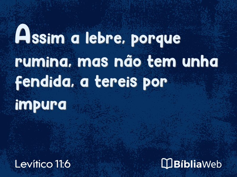 Levítico 11:6 em imagem para compartilhar