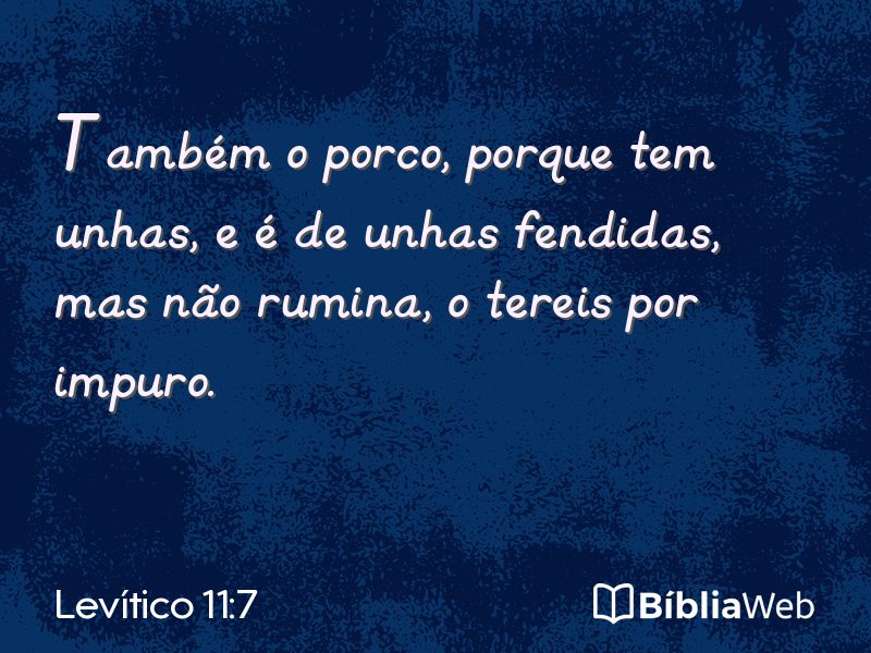 Levítico 11:7 em imagem para compartilhar