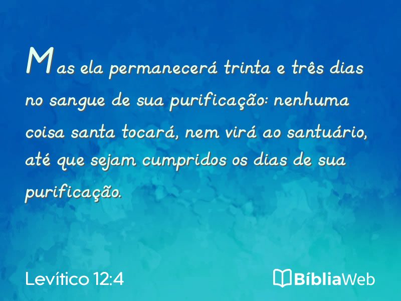 Levítico 12:4 em imagem para compartilhar