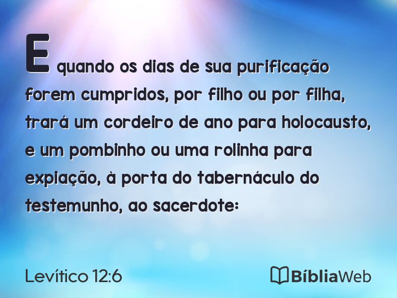 Levítico 12:6 em imagem para compartilhar