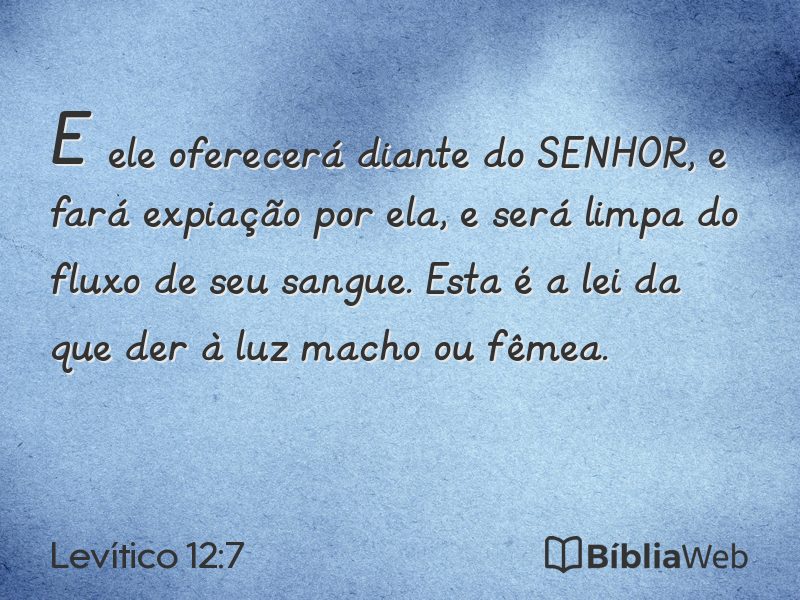 Levítico 12:7 em imagem para compartilhar