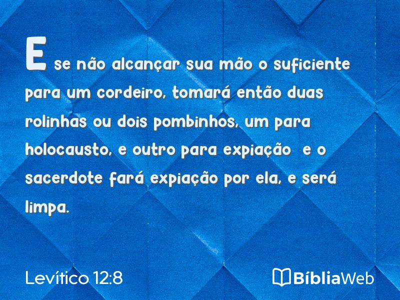 Levítico 12:8 em imagem para compartilhar