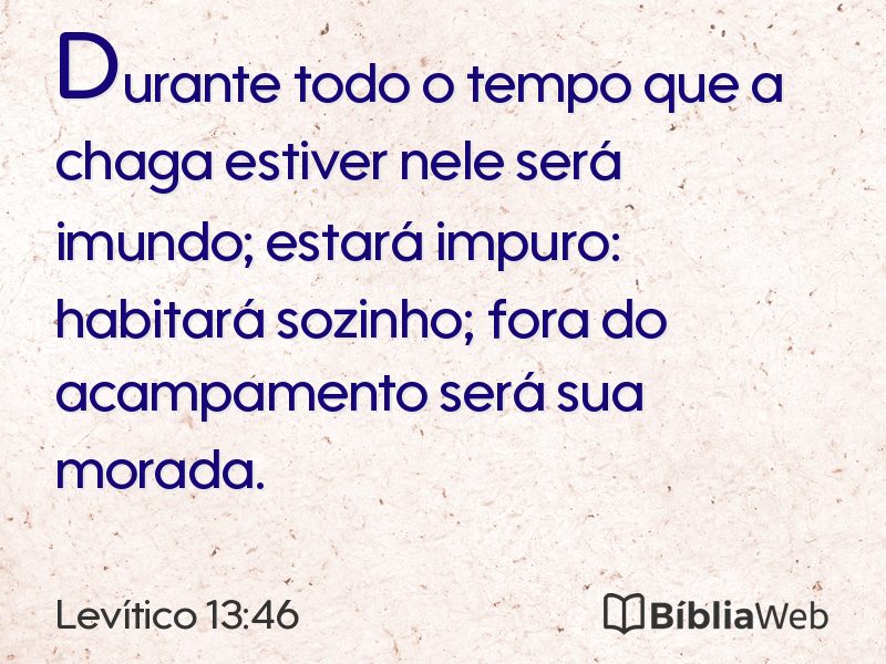 Levítico 13:46 em imagem para compartilhar