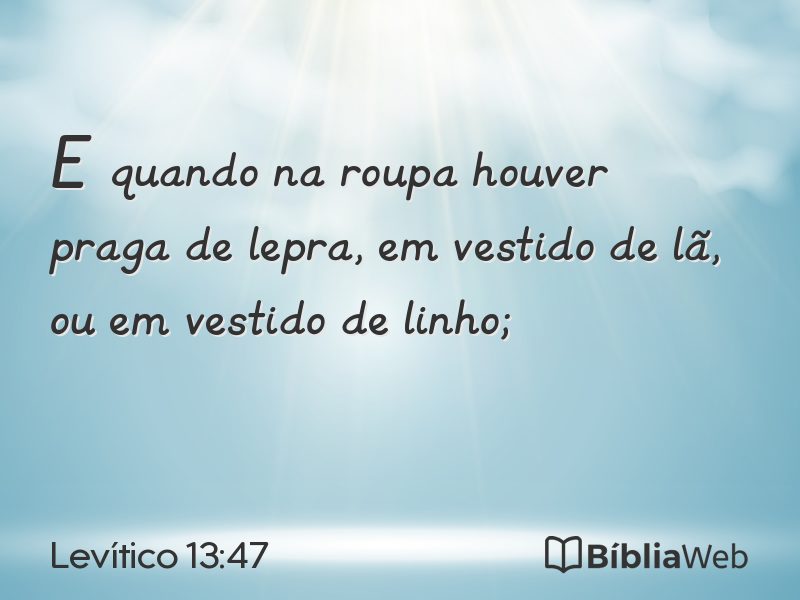 Levítico 13:47 em imagem para compartilhar