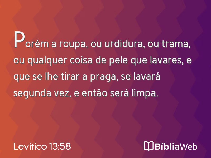 Levítico 13:58 em imagem para compartilhar