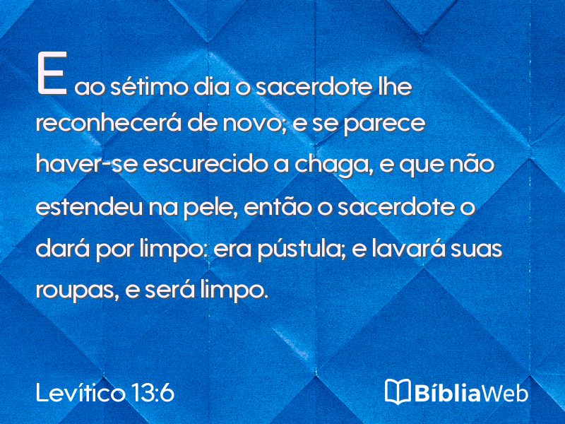 Levítico 13:6 em imagem para compartilhar