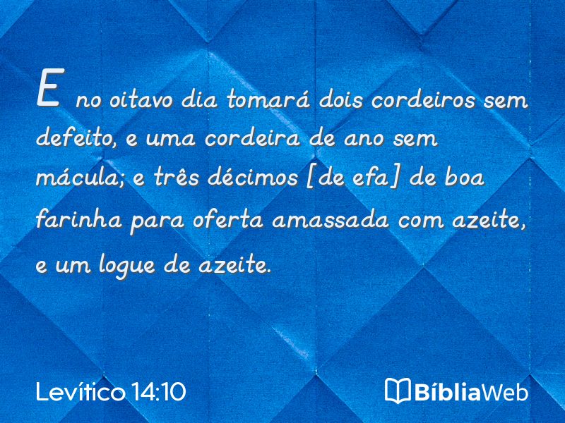 Levítico 14:10 em imagem para compartilhar