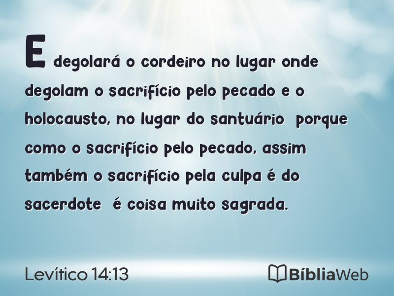 Levítico 14:13 em imagem para compartilhar