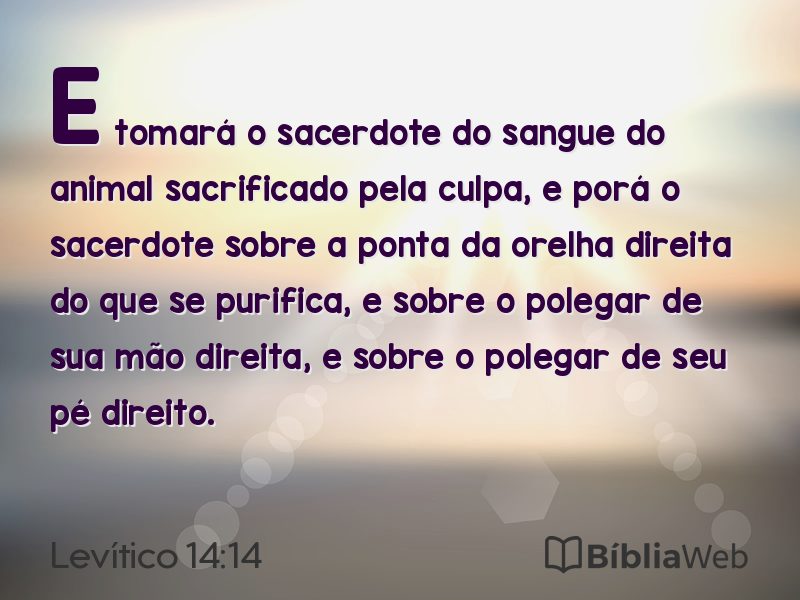 Levítico 14:14 em imagem para compartilhar