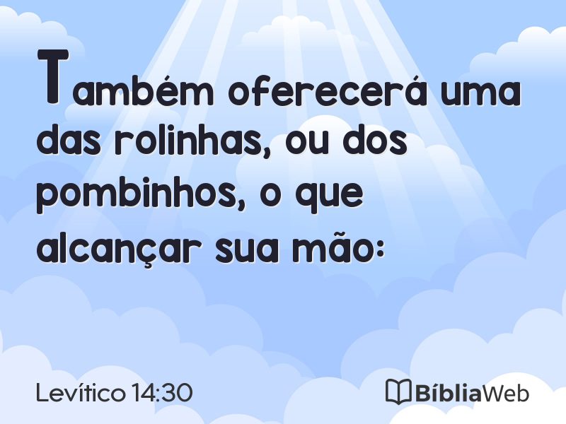 Levítico 14:30 em imagem para compartilhar
