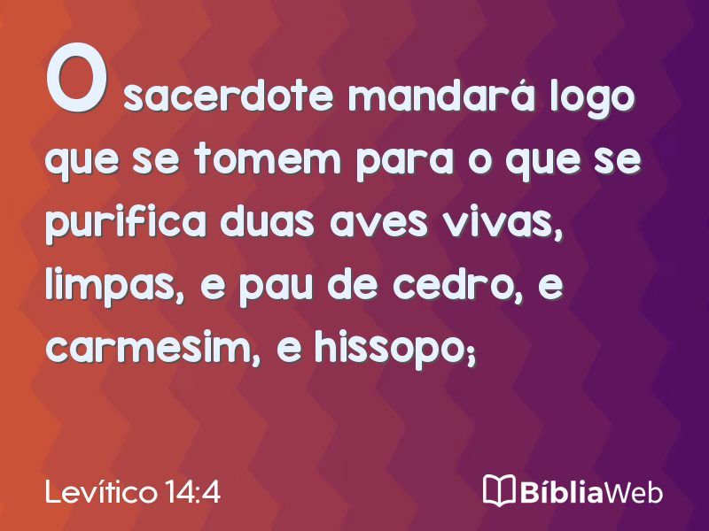 Levítico 14:4 em imagem para compartilhar