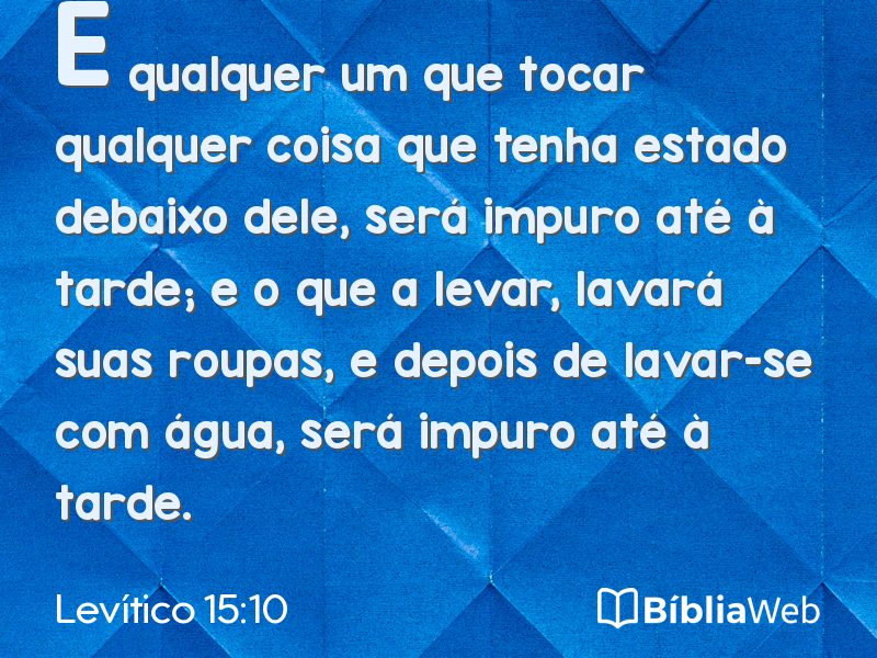 Levítico 15:10 em imagem para compartilhar