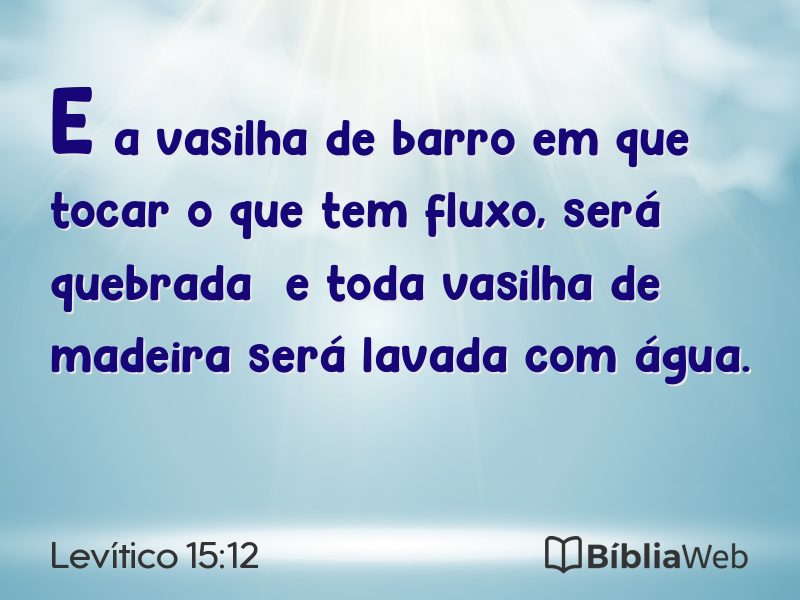 Levítico 15:12 em imagem para compartilhar