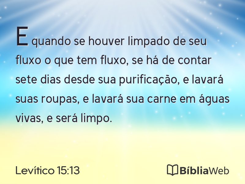 Levítico 15:13 em imagem para compartilhar