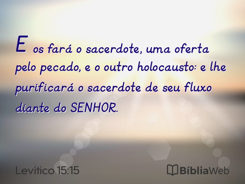 Levítico 15:15 em imagem para compartilhar