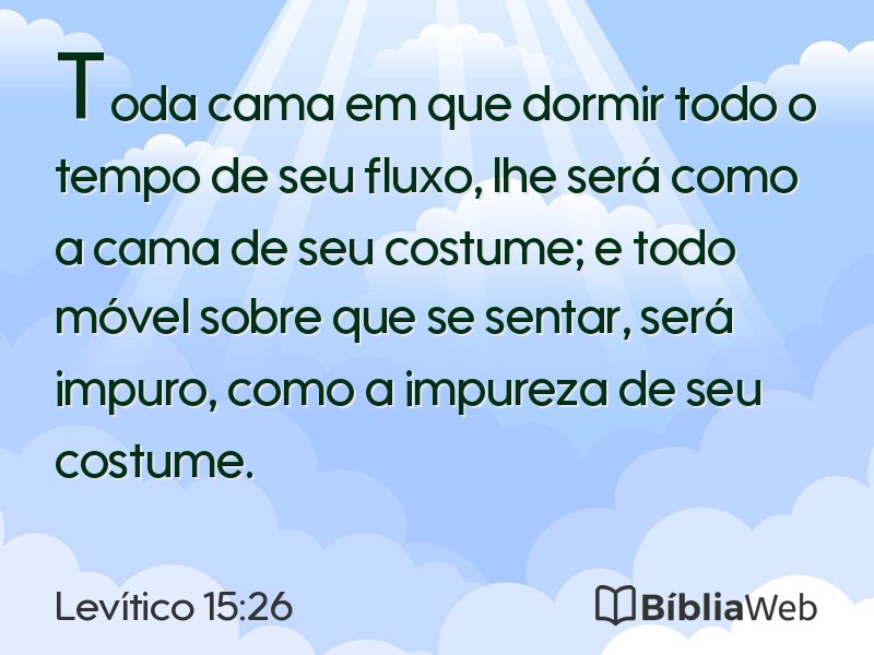 Levítico 15:26 em imagem para compartilhar