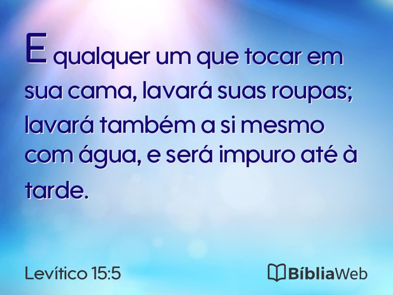 Levítico 15:5 em imagem para compartilhar