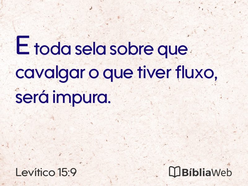 Levítico 15:9 em imagem para compartilhar