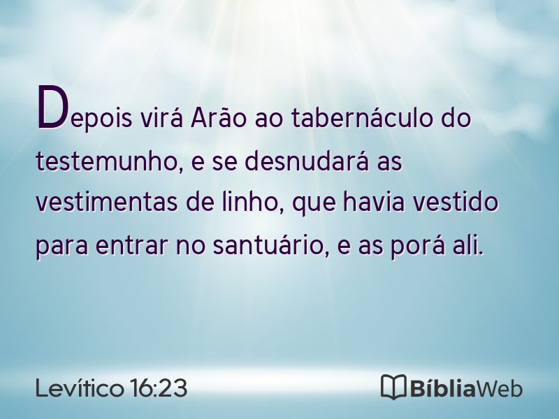 Levítico 16:23 em imagem para compartilhar