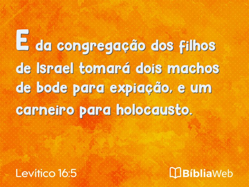 Levítico 16:5 em imagem para compartilhar