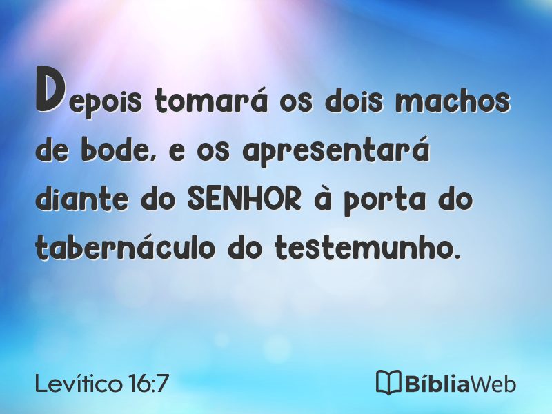 Levítico 16:7 em imagem para compartilhar