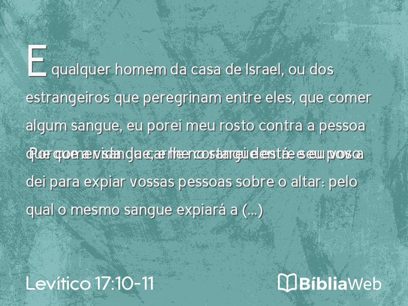 Levítico 17:10-11 em imagem para compartilhar