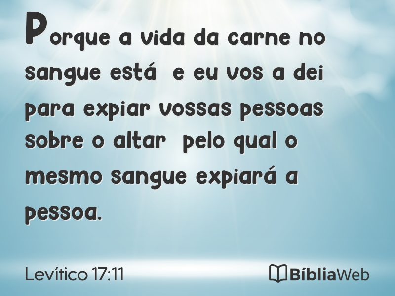 Levítico 17:11 em imagem para compartilhar