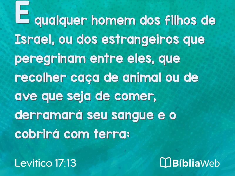 Levítico 17:13 em imagem para compartilhar