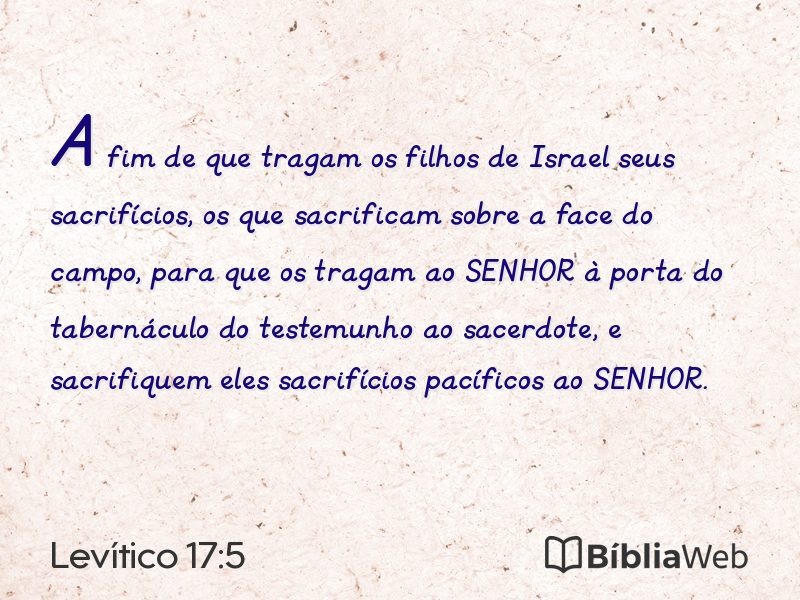 Levítico 17:5 em imagem para compartilhar