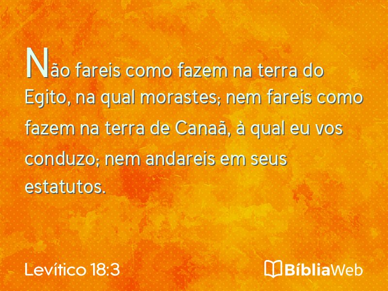 Levítico 18:3 em imagem para compartilhar