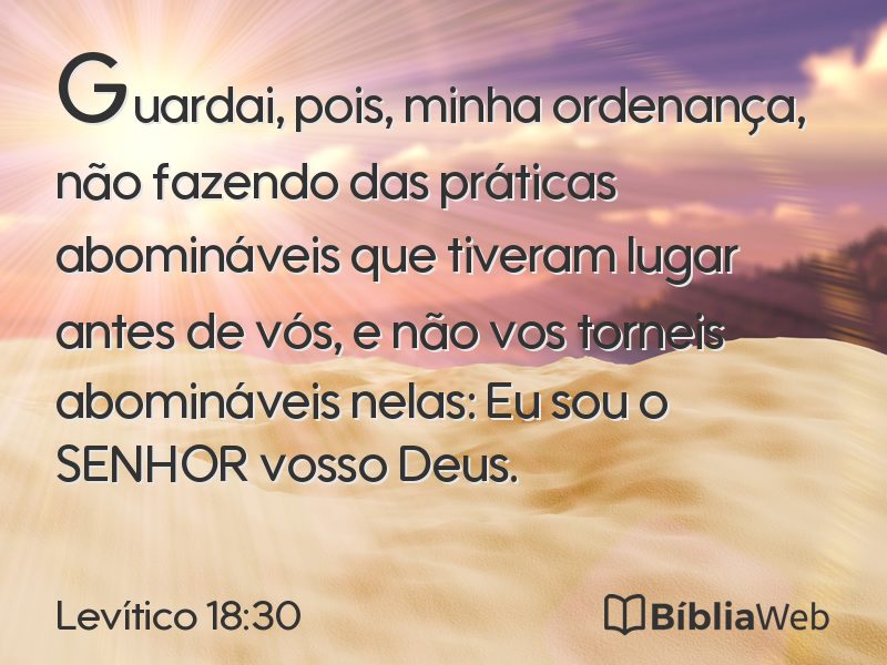 Levítico 18:30 em imagem para compartilhar