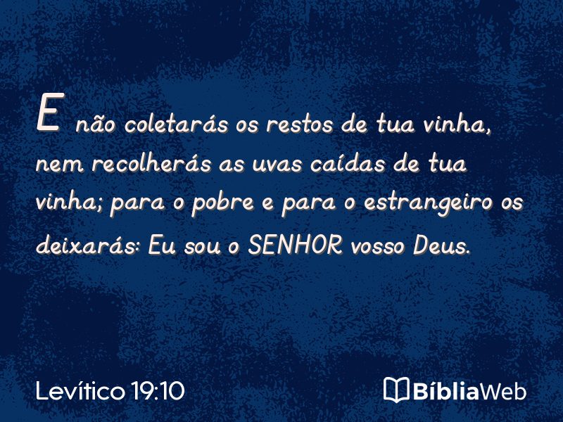 Levítico 19:10 em imagem para compartilhar
