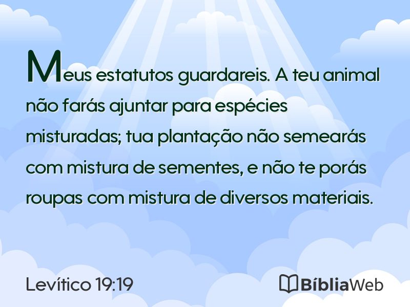 Levítico 19:19 em imagem para compartilhar