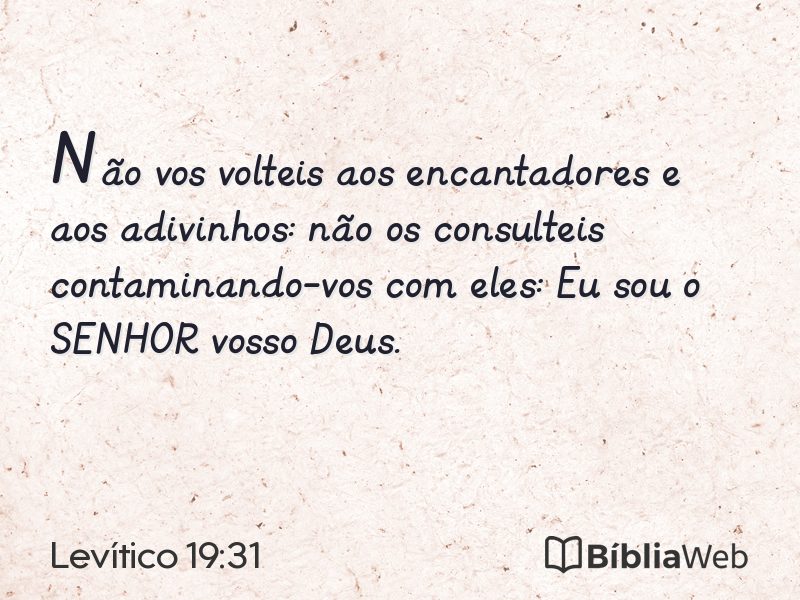 Levítico 19:31 em imagem para compartilhar