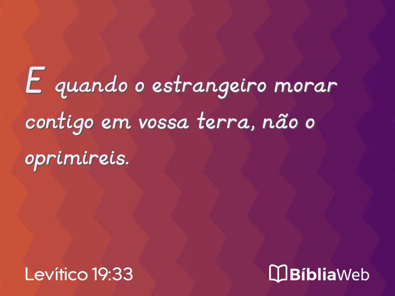 Levítico 19:33 em imagem para compartilhar