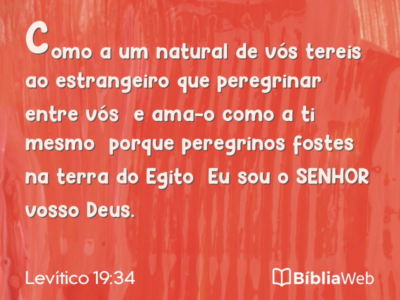 Levítico 19:34 em imagem para compartilhar